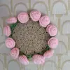 Posavasos de Ramo de Rosas y Lirios del Valle Hecho a Mano en Stock, Ramo de Flores de Hilo Crochet Flor Artificial, Regalo Creativo Producto Terminado