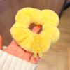 Accesorios para el cabello de felpa de otoño e invierno con forma de colon, anillo para el cabello, lindo oso de polvo dorado, cinturón de goma para estudiantes de dibujos animados para niñas, accesorios para el cabello