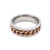 Anillo de acero de titanio con cadena giratoria para hombre de personalidad europea y americana transfronteriza, nicho descompresión abridor de botellas abridor de cerveza anillo al por mayor