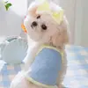 Set de Pasador con Tirantes para Mascota Fino Estampado de Corazón para Primavera y Verano Ropa Linda para Perro Chaleco de Manga Corta Marca de Moda