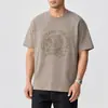 Roupas Masculinas Xintang 2026 Verão Novo Estilo Americano Tendência Chefe Meia-Manga Estampada Camiseta Masculina