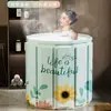 Directo del FabricanteTina de Baño Plegable para el Hogar, Engrosada y Aislada, No Requiere Instalación, Tamaño Grande para Adultos, con Acolchado de Algodón para Prevenir Volteos Laterales