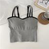 Verano Nuevo Camisola Chaleco Pequeño con Almohadilla en el Pecho Base Interior Primavera y Otoño Top Ropa Exterior Push-up Deportivo Antiluz Mujeres