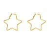 Brincos Europeus e Americanos Criativos Vazados Geométricos de Estrela de Cinco Pontas, Brincos Estilosos Simples e Exagerados, Brincos de Alta Qualidade em Estilo Doce e Cool