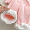 Conjunto de Pijama de Desenho Animado Super Fofo para Bebê Novo de Inverno Pode Ser Usado Fora Veludo Coral Espessado Quente Roupas de Casa Conjunto de Duas Peças