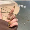 Gafas de Miopía Estilo Ojo de Gato con Montura Ovalada para Mujer Estilo Coreano Celebridad de Internet Estudiante Montura Metálica Pequeña Gafas Lisas de Gama Alta