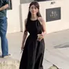 Vestido de Estilo Festivo con Cintura Abierta 2024 Nuevo Diseño Ajustado a la Cintura Adelgazante Sin Mangas Cuello Vestido de Longitud Media para Mujer Verano