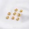 Paquete de Oro Real de 14K Galvanizado Cortado Flor de Doble Cara Bandeja Cuentas Hechas a Mano Pulsera DIY Collar Accesorios de Joyería Materiales Hechos a Mano