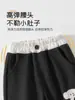 Calça de moletom esportiva preta infantil com design de elefante 3D, calça para meninos, roupas de bebê, calça jogger de corte solto, roupas infantis Anyang