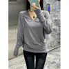 Camiseta de manga larga con cuello en V para mujer, adecuada para primavera y otoño, nuevo modelo 2026, se puede usar como capa exterior o como top interior, talla grande, camisa de corte holgado