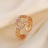 Anillo de Lujo Ligero de Moda Coreana Tendencia en Tiktok con Microincrustaciones de Diamante y Madreperla para Mujer con Acabado de Alta Gama Que No Se Desvanece