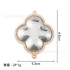 Brocado da Dinastia Song Feito à Mão Novo Estilo Chinês Ranhurado Duplo Pendente Trevo de Quatro Folhas Flor Begônia Base para Joias DIY com Tampa e Acessórios de Tecido
