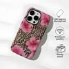 Funda de Teléfono Personalizada con Estampado de Leopardo y Flor de Hibisco, Diseño Color-Blocking Estilo Chica Picante, Resistente a Golpes y al Desgaste con Protección Completa de Bordes, Compatible con Apple