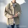 Camisa de Manga Larga para Hombre, Otoño e Invierno Nueva Holgada de Pana Estilo Hong Kong Ins Estilo Japonés Estudiante Chaqueta Camisa Forrada de Polar para Hombre