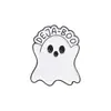 Venta Caliente Transfronteriza Divertida Linda Serie de Fantasmas Blancos Insignia de Metal Traje Combinación Broche de Halloween Pequeño Regalo