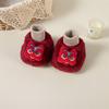 Zapatos y Calcetines Rojos de Año Nuevo para Niños Zapatos para Bebés y Niños Pequeños Otoño e Invierno Forrados de Felpa Engrosados Antideslizantes Cálidos para el Piso para Bebés