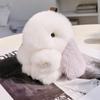 Colgante de piel de conejo Rex coreano, bonito colgante de muñeca, bolso de conejo, llavero de coche