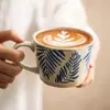 Caneca de Cerâmica Embossada Retrô de Fábrica Simples para Escritório Celebridade da Internet Xícara de Café Exquisita para Latte Xícara para Arte Latte