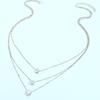 Collar con Colgantes de Gota de Agua y Estrella Transfronterizos, Cadena de Clavícula Multicapa, Elegante Collar de Cristal de Zirconia con Forma de Corazón para Mujer