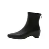 Botines Cortos para Mujer que Aumentan la Altura 2026 Nuevos Botines Martin Negros Otoño/Invierno Punta Cuadrada Botines Franceses para Tobillo Botines Delgados de Gamuza