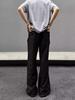 Pantalones negros Margiela de estilo americano High Street cleanfit, pantalones casuales de micro-caída de barril largo, pantalones modernos con vibra para hombre