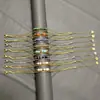 Acero de titanio impermeable no se decolora oro de 18 quilates joya para la mano piedra cilíndrica de alta calidad pequeña doble fila pulsera de acero inoxidable para mujer