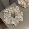 Elástico de Cabelo Doce e Versátil para Rabo de Cavalo Feminino, Corda de Cabelo Simples e Estilosa, Scrunchie de Verão Oversized, Acessório de Cabelo Fresco e Simples