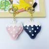 Llavero Creativo de Fresa con Borla de Cuero PU para Llaves de Coche Colgante de Bolso Accesorios Lindos para Auriculares Regalo
