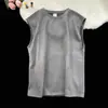 Camiseta sin mangas de color liso para hombre, chaleco de gamuza resistente de moda para verano, camiseta sin mangas deportiva casual retro americana