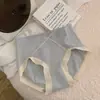 Estilo Japonês Macio Doce Ceroso Roupa Íntima Feminina Algodão no Gancho Calcinha Feminina de Cintura Média Fina Respirável Macia Levanta Bumbum e Esconde Barriga Belo Quadril