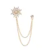 Novedoso Diseño Accesorios de Moda: Broche de Cadena de Estrella de Ocho Puntas Incrustada con Diamantes para Hombre, Broche Sencillo y de Alta Gama para Traje