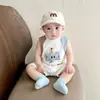 Rompere de Bebé Niño Delgado sin Mangas Súper Lindo y Adorable Atuendo de Verano Ropa Elegante para Bebés Traje de Gateo de Verano para Bebés Pequeños