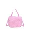 Bolso Peludo 2024 Invierno Nueva Moda Estilo Minimentary Bolso Cuadrado Pequeño Texturizado Bolso Cruzado de Mujer
