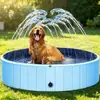 Suministros del Fabricante Piscina Plegable de Agua para Mascotas, Fuente de Agua para Mascotas, Juguetes de Juego Acuático, Cubeta con Rociador de Agua para Baño de Perros