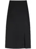 Falda Midi de Cintura Alta Adelgazante de Línea A para Mujer Moda Primavera 2024 Estilo Coreano Falda de Un Paso Pequeña con Abertura