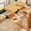 Bandeja de teclado para estações de trabalho de escritório, suporte sem perfuração para lateral da mesa, mesa com extensão de braço, placa de extensão multifuncional para computador