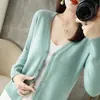 Cardigã de tricô transfronteiriço, cardigã suéter plus size para mulheres, cardigã de corte solto, casaco curto de outono e inverno, casaco de manga comprida feminino