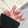 Manicura Uñas Portátiles Ojo de Gato Parches de Uñas Hechos a Mano Color Champaña Uñas Postizas Mayoreo Extraíbles y Versátiles