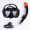 Óculos de Mergulho para Adultos Transfronteiriços, Máscara de Mergulho de Alta Definição para Europa, América e Sudeste Asiático, Conjunto de Máscara de Snorkel com Armação Grande e Vidro Temperado