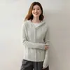 Nuevo Estilo Otoño Manga Larga Tejido de Punto Trenzado con Capucha Cremallera 35 Cachemira 65 Lana Holgado Casual Versátil Cárdigan de Punto