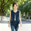 26 chalecos nuevos de mezclilla vintage para primavera y otoño, modernos y versátiles, chalecos exteriores holgados sin mangas estilo coreano para mujer