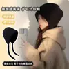 Chapéu de Lã Xadrez Losango Retrô para Mulheres no Outono e Inverno Design de Nicho Chapéu Tricotado Quente e à Prova de Frio Chapéu Frio Baotou