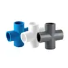 Tubería de Suministro de Agua de PVC Plana de Cuatro Vías 20 32 50 90 Accesorios de Plástico Suministro de Agua Adhesivo Diámetro Igual Blanco Gris Azul Cuatro Vías