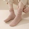 Meias de lã novas para outono e inverno, meias cano alto de cor sólida versáteis para senhoras, meias de cashmere absorventes de suor e respiráveis para crianças, meias quentes de inverno