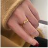 Moda Personalidade ins Onda de Vento Frio Abstrato Titânio Aço Anel de Dedo Indicador Anel de Esmalte Geométrico Irregular das Mulheres