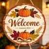 Letrero de Puerta de Madera Plana Impreso con Calabaza Decoración Creativa Colgante de Pared Decoración Festiva Venta al por Mayor desde el Fabricante