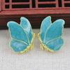 Accesorios de Joyería Goteo de Aceite Imitación Jade Azul Quemado Hecho a Mano DIY Cobre con Conservación de Color 20*15mm Estilo Antiguo Material B3383