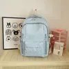Mochila estilo ins coreano com estampa de estrelas para mulheres, grande capacidade, adequada para meninas do ensino fundamental e estudantes do ensino médio, mochila casual para viagem