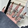 Anillo de Bolas Metálicas Irregulares con Sentido de Diseño Estilo Coreano Ins Versátil Anillo Abierto de Plata