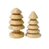 Enfeites de mini árvore de Natal em madeira maciça personalizados em vários estilos, vários designs disponíveis, suporta DIY, preço de fabricante